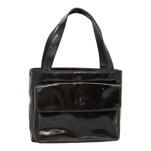 Chanel Coco Mark Black Patent Leather Tote Bag (Pre-Owned) - Picture 13 of 16